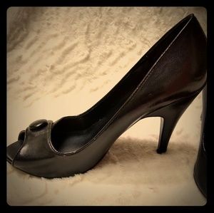 Delicious black peep toe heels size 9